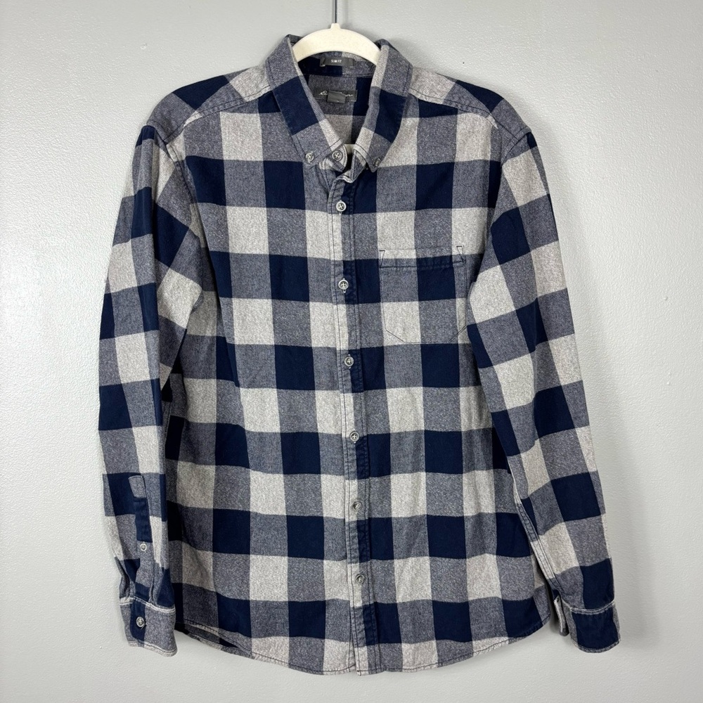 Eddie Bauer Favorite Flannel Checkered Plaid Slim‎ Fit Size L